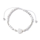 bracelet de perles tressées en coquillage naturel et howlite(BJEW-JB09779)-3