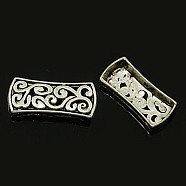 Alloy Multi-Strand Links,  Cadmium Free & Lead Free, Rectangle, Antique Silver, 27x12x4mm, Hole: 1mm(X-PALLOY-0233-AS-RS)