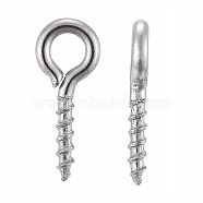 304 Stainless Steel Screw Eye Pin Peg Bails, For Half Drilled Beads, Stainless Steel Color, 10x4x1mm, Hole: 2mm(X-STAS-K171-52P-10x4mm)