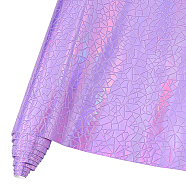 Triangle Pattern Gilding PU Imitation Leather Fabric, for DIY Handmade Craft, Medium Purple, 20x0.05cm(FIND-WH0126-05)