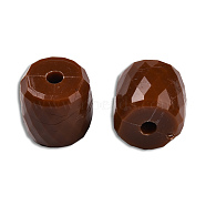 Opaque Acrylic Beads, Faceted, Barrel, Saddle Brown, 13x13mm, Hole: 2.7~2.8mm, about 290pcs/500g(SACR-N017-05C)