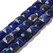 Natural Lapis Lazuli Beads Strands, Faceted, Square, 9~10.5x9~10.5x5~5.5mm, Hole: 1mm, about 39~42pcs/strand, 14.96~15.35 inch (38~39cm)(G-C109-A17-02)