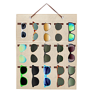 15-Slot Polyester Felt Sunglasses Organizer Storage Holder Stands, Wall Mounted Eyeglasses Hanging Bag, Eyewear Display, Rectangle, BurlyWood, 56.1cm, Bag: 50x40x0.3cm(AJEW-WH0413-41B)