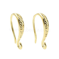 Rack Plating Brass Earring Hooks, with Horizontal Loops, Long-Lasting Plated, Lead Free & Cadmium Free, Golden, 15x2.5mm, Hole: 1.6mm, 21 Gauge, Pin: 0.7mm(KK-F839-029G)