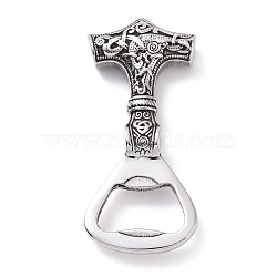 Tibetan Style 304 Stainless Steel Manual Polishing Big Pendants, Anchor Charms, Bottle Opener Charms, Antique Silver, 70x31x11mm, Hole: 11.5x23.5mm(STAS-G276-04AS)