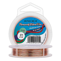 Round Craft Copper Wire, Other Color, 0.5mm, 24 Gauge(CWIR-BC0001-0.5mm-RG)