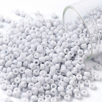 TOHO Round Seed Beads, Japanese Seed Beads, (767) Opaque Pastel Frost Light Gray, 8/0, 3mm, Hole: 1mm, about 1110pcs/50g