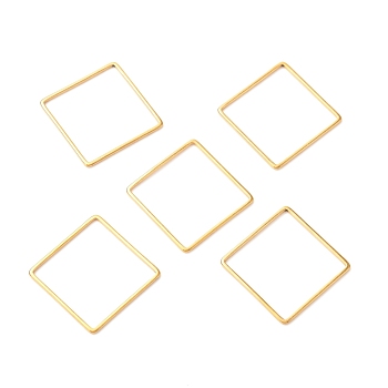 201 Stainless Steel Linking Rings, Square, Golden, 19.5x19.5x1mm