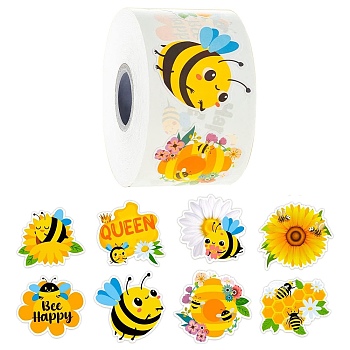 500Pcs Special-shaped Paper Self-Adhesive Stickers, for DIY Decorations, Bees, 53x28mm