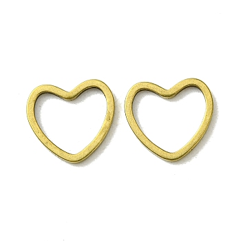 Brass Linking Rings, Heart, Raw(Unplated), 9x9.5x1mm, Inner Diameter: 6x7.5mm