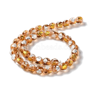 Camel Round Gold & Silver Foil Beads