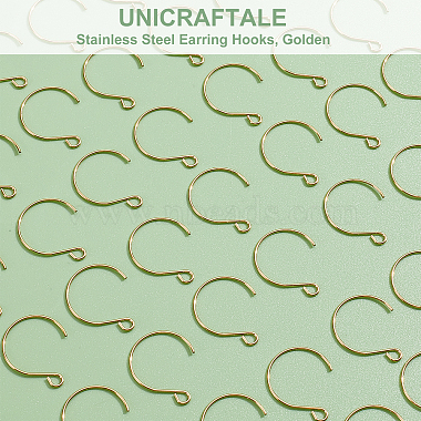 Unicraftale 40Stk. Ionenplattierung (IP) 304 Ohrringhaken aus Edelstahl(STAS-UN0036-42)-4