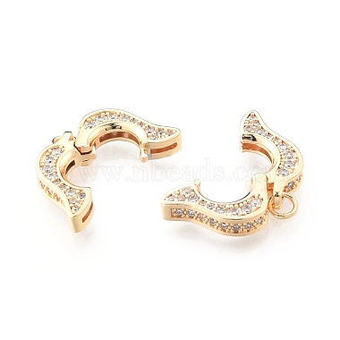 Brass Micro Pave Clear Cubic Zirconia Twister Clasp(KK-N232-513)-3