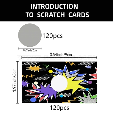 CRASPIRE 120 Sheets Rectangle Coated Scratch Off Film Reward Cards(DIY-CP0006-93B)-2