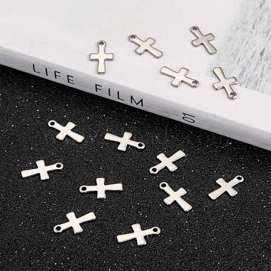 Stainless Steel Tiny Cross Charms(STAS-Q168-07)-5