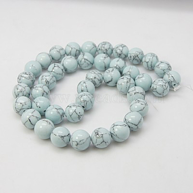 10mm LightBlue Round Synthetic Turquoise Beads