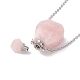 Openable Faceted Natural & Synthetic Mixed Stone Perfume Bottle Pendant Necklaces for Women(NJEW-F296-04P)-4