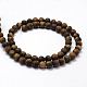 Frosted Natural Tiger Eye Beads Strands(X-G-F364-18-6mm)-2