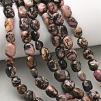Natural Rhodonite Beads Strands, Tumbled Stone, Nuggets, 6~13x5~8x4~8mm, Hole: 0.7mm, about 17~22pcs/strand, 6.89~7.09 inch(17.5~18cm)(G-C286-A16)