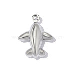 304 Stainless Steel Pendants, Airplane Charms, Mirror Polished Finish, Stainless Steel Color, 16x13mm(STAS-OY014-88P)