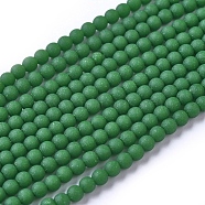 Frosted Opaque Glass Bead Strands, Round, Sea Green, 2.5mm, Hole: 0.7mm, about 150pcs/strand, 15.35 inch(39cm)(X-FGLA-G002-A01)