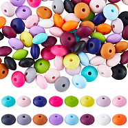 160Pcs 16 Styles Food Grade Eco-Friendly Silicone Abacus Beads, Chewing Beads For Teethers, DIY Nursing Necklaces Making, Mixed Color, 12x6~7mm, Hole: 2mm, 10pcs/style(SIL-SC0001-33)