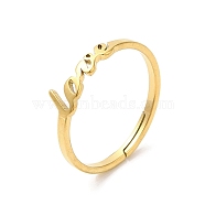 Ion Plating(IP) 304 Stainless Steel Finger Rings, Word Love Adjustable Rings for Women, Real 18K Gold Plated, Inner Diameter: 17mm(RJEW-L107-018G)