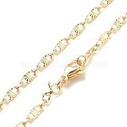 Brass Oval Link Chains Necklace for Women, Cadmium Free & Lead Free, Real 18K Gold Plated, 17.44 inch(44.3cm)(NJEW-P265-25G)