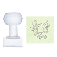 Plastic Stamps, DIY Soap Molds Supplies, Square, Bird Pattern, 38x38mm(DIY-WH0350-077)
