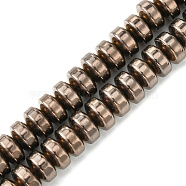 Synthetic Non-Magnetic Hematite Beads Strands, Disc, Heishi Beads, Coffee Plated, 8x4.5mm, Hole: 1.1mm, about 87pcs/strand, 16.06''(40.8cm)(G-H020-L01-10)