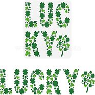 PET Hollow Out Drawing Painting Stencils, for DIY Scrapbook, Photo Album, Saint Patrick's Day Themed Pattern, 30x30cm(DIY-WH0383-0012)