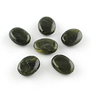 Oval Imitation Gemstone Acrylic Beads, Dark Olive Green, 19x15x7mm, Hole: 2mm, about 330pcs/500g(OACR-R047-08)