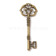 Skeleton Key Tibetan Style Alloy Big Pendants, Cadmium Free & Lead Free, Antique Bronze, 82x31x6mm, Hole: 2mm(X-TIBEP-S293-033AB-LF)