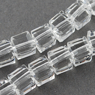 Glass Bead Strands, Faceted, Cube, Clear, 3~3.5x3~3.5x3~3.5mm, Hole: 1mm, 98~100pcs/strand, 28~30cm(GLAA-R041-3x3mm-24)