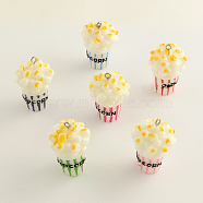 Popcorn Resin Pendants, Mixed Color, 37.5~39x22mm, Hole: 2mm(RESI-R137-M)