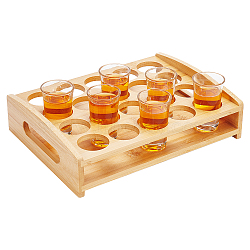 Bamboo Holders, Beer Wine Glasses Organizer Racks, Rectangle, BurlyWood, 259x195x65mm, Inner Diameter: 40mm(DIY-WH0430-714C)