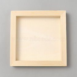 DIY Children Wood Decoration Clay Picture Frame, PapayaWhip, Square, 148x148x18.5mm, Inner Diameter: 120x120mm(WOOD-WH20008-07I)