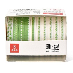 DIY Scrapbook Decorative Paper Tapes, Adhesive Tapes, Gift Wrapping Tape, for DIY Scrapbooking Supplie Gift Decoration, Lime Green, 0.5cm, about 2m/roll, 10rolls/box(DIY-M015-02F)