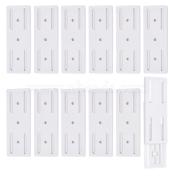 PP Plastic Wall-mounted Power Strip Fixator, Charging Cable Patch Board Hanging Organizer, with Self Adhesive Sheets, Rectangle, Snow, 97.5x35x6.5mm(FIND-WH0152-79C)