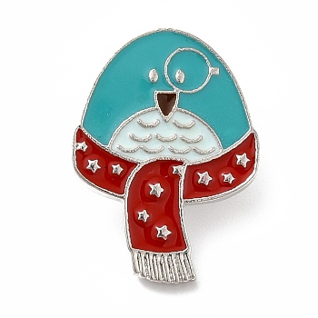 Seal with Scarf Enamel Pin, Christmas Alloy Badge for Backpack Clothes, Platinum, Light Sea Green, 25.5x18.5x1.5mm, Pin: 1mm