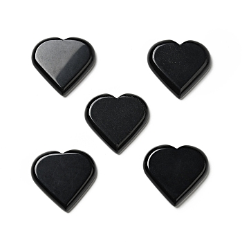 Natural Obsidian Display Decorations, Home Decorations, Heart, 42~43x45~46x8mm