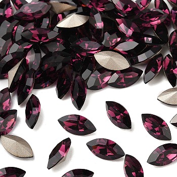 Preciosa&reg MAXIMA Crystal Fancy Stones, Czech Crystal, 435 14 615 Navette(Horse Eye), Dura Foiling, 20050 Amethyst, 10x5mm