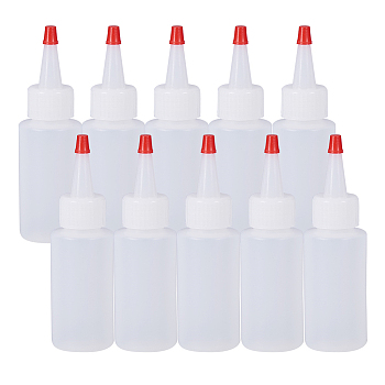 Plastic Glue Bottles, White, 8.5x3.6cm, Capacity: 60ml