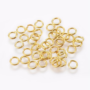 Iron Jump Rings, Open Jump Rings, Cadmium Free & Lead Free, Jewelry Jump Rings For DIY Jewelry Making, Golden, 18 Gauge, 5x1mm, Inner Diameter: 3mm, about 8000pcs/1000g