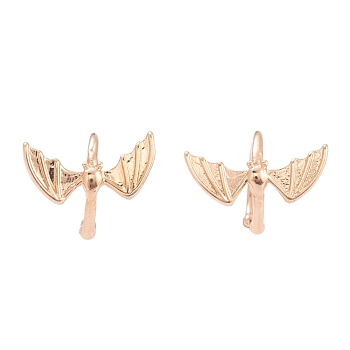 Brass Cuff Earrings for Halloween, Bat Ear Cuff Non Pierced Earring, Light Gold, 10x14.5x1.5mm