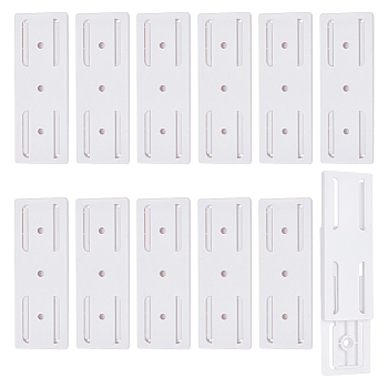 PP Plastic Wall-mounted Power Strip Fixator, Charging Cable Patch Board Hanging Organizer, with Self Adhesive Sheets, Rectangle, Snow, 97.5x35x6.5mm