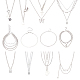 Anattasoul 18piezas 18 conjunto de collares de aleación estilo bordillo(NJEW-AN0001-43)-1