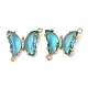 Brass Pave Faceted Glass Connector Charms(FIND-Z020-04U)-1