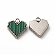 Synthetic Malachite Dyed Heart Charms(STAS-A076-08P)-2