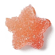 Resin Decoden Cabochons, Imitation Candy, Two Tone, Gradient Color, Star, Tomato, 11x11.5x5mm(CRES-Y001-02B-02)